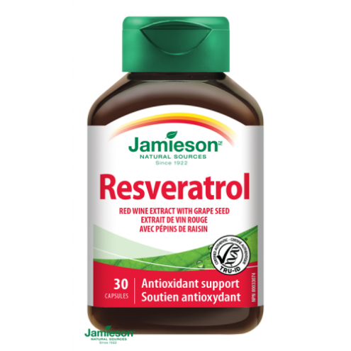 JAMIESON Resveratrol - Ресвератрол 50 мг, экстракт красного вина 30 капсул